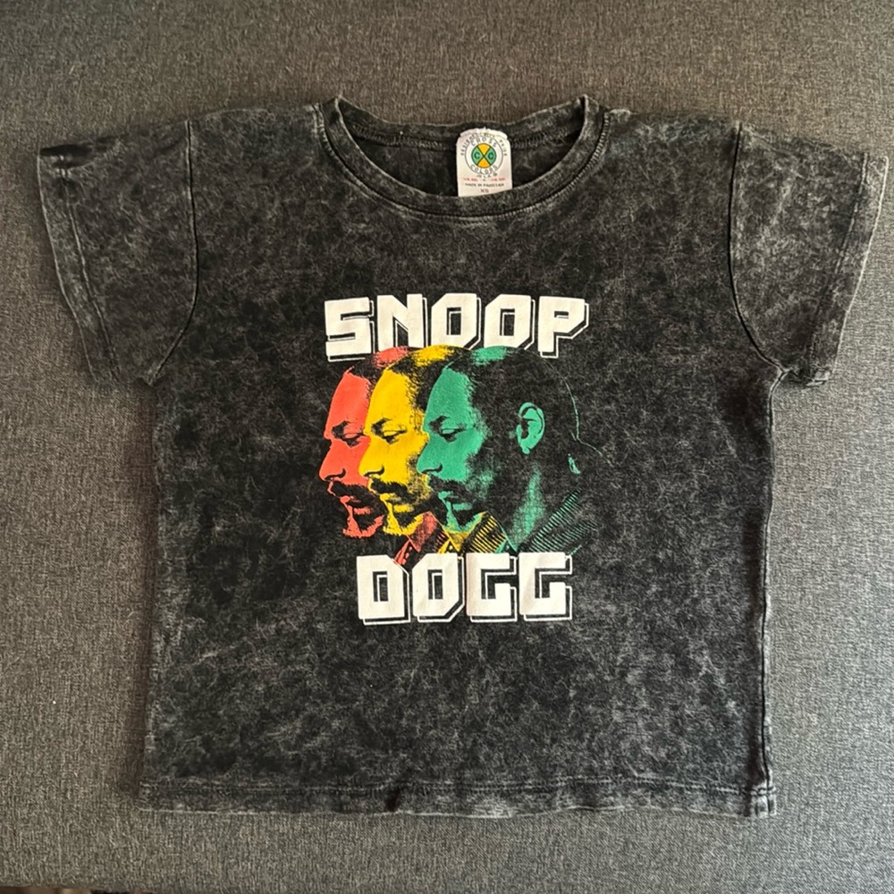 cross colors snoop dogg cropped multi color cropped tee black wash cotton xs tee